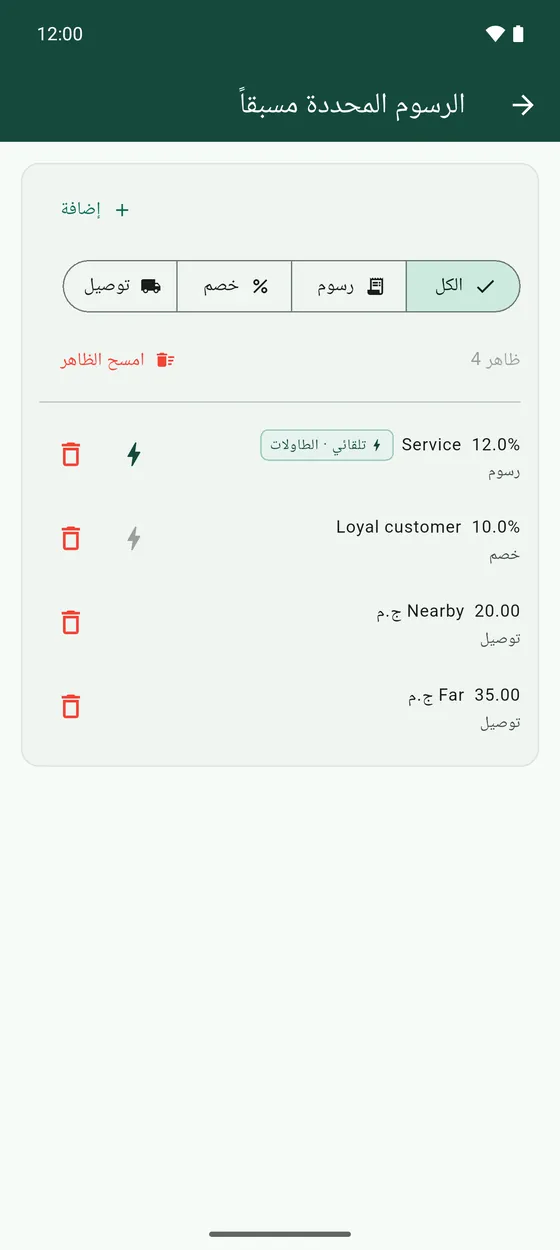 الرسوم الجاهزة. اللي بتتضاف تلقائيًا عليها علامة.